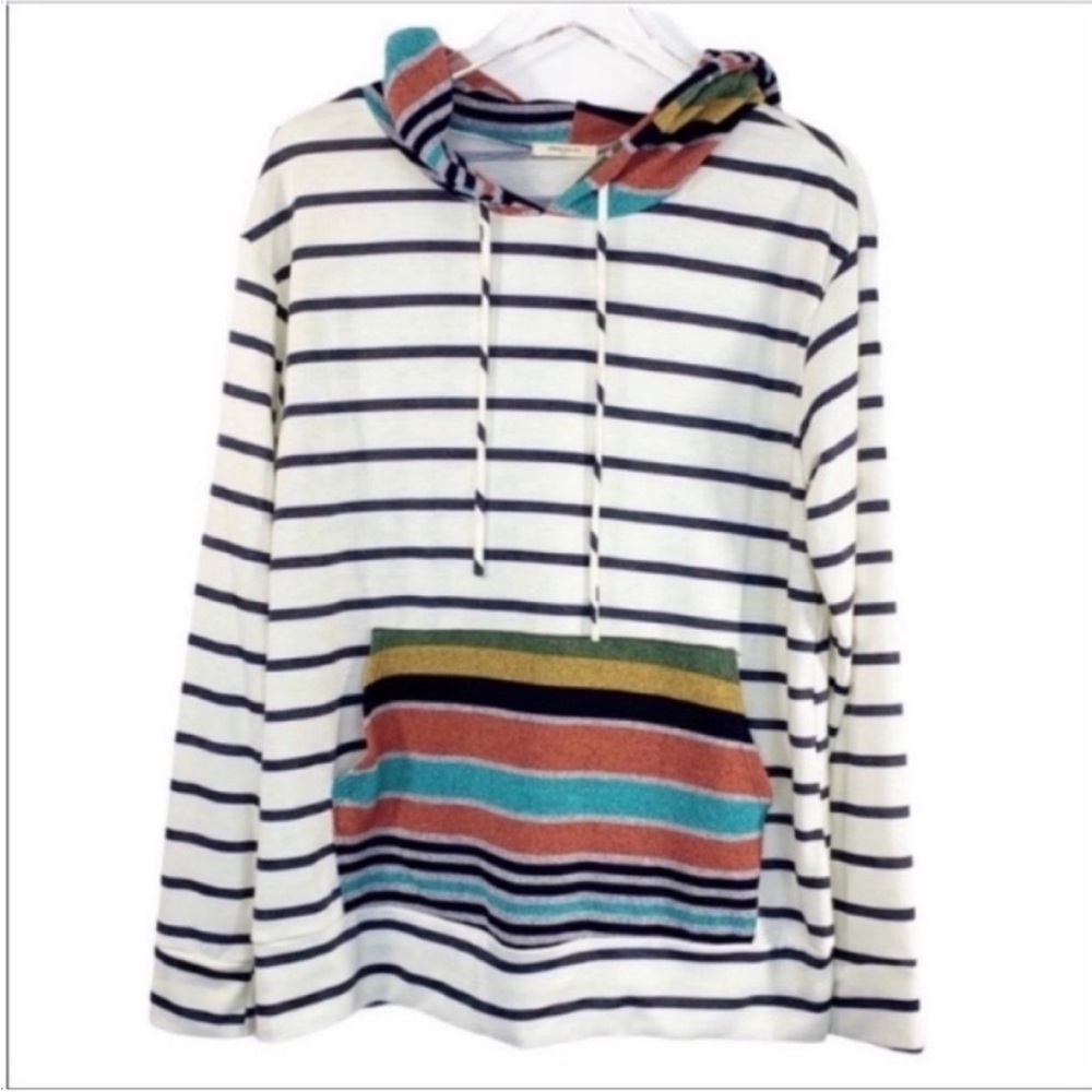 12 PM BY MON AMI striped hoodie top XL - Picture 5 of 8
